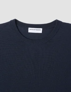Seamless Premium Merino Knit Crewneck Dark Navy