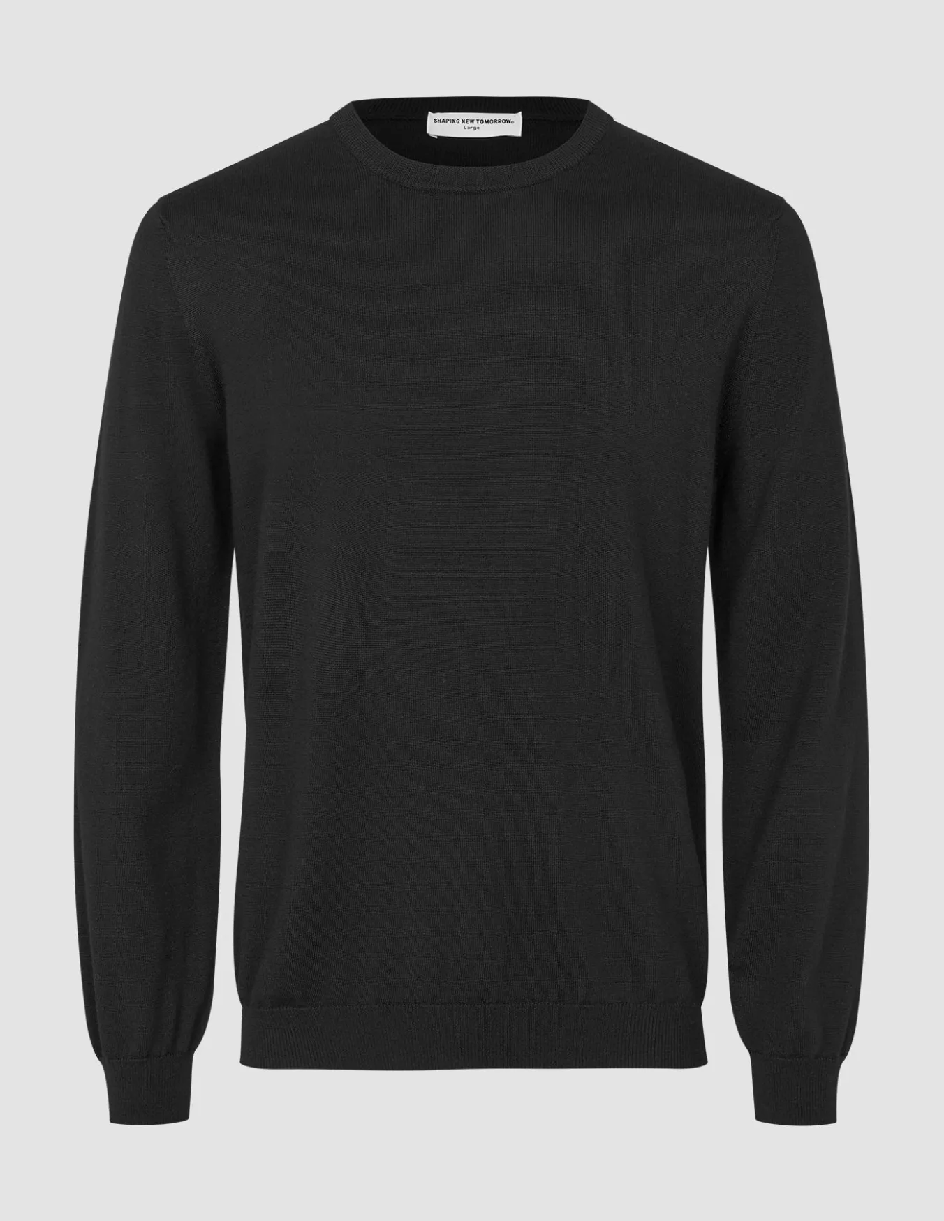 Seamless Premium Merino Knit Crewneck Black