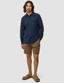 Seersucker Casual Shirt Dark Navy