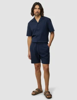Seersucker Shorts Dark Navy