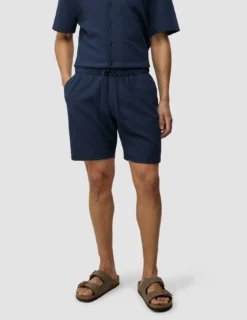 Seersucker Shorts Dark Navy