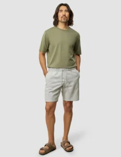 Seersucker Shorts Green Stripes