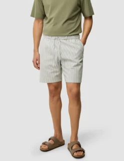 Seersucker Shorts Green Stripes