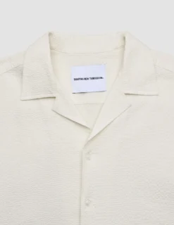 Seersucker Short Sleeve Shirt Off White