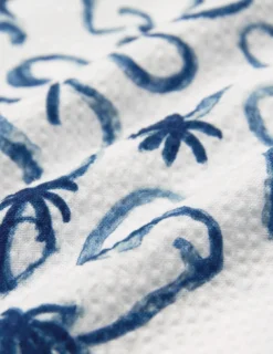 Seersucker Short Sleeve Shirt Navy Palms