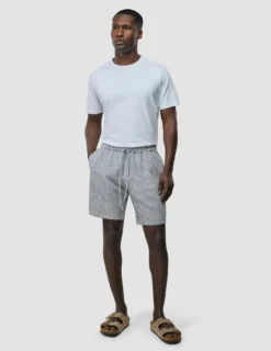 Seersucker Shorts Navy Stripes