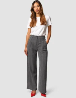 Serene Pants Wide Grey Herringbone