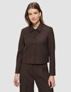 Serene Set Chocolate Herringbone Short Jacket Pants