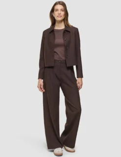 Serene Set Chocolate Herringbone Short Jacket Pants