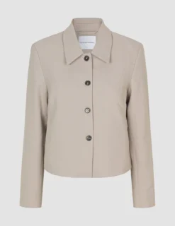 Serene Set Greige Wide Fit Pants & Short Jacket
