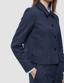 Serene Set Marine Pinstripe Short Jacket Pants