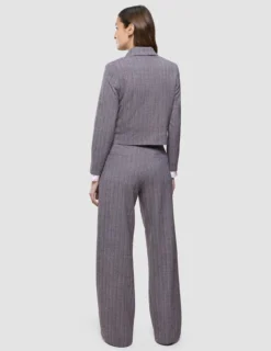 Serene Set Pink Winery Herringbone Short Jacket and Pants Wide
