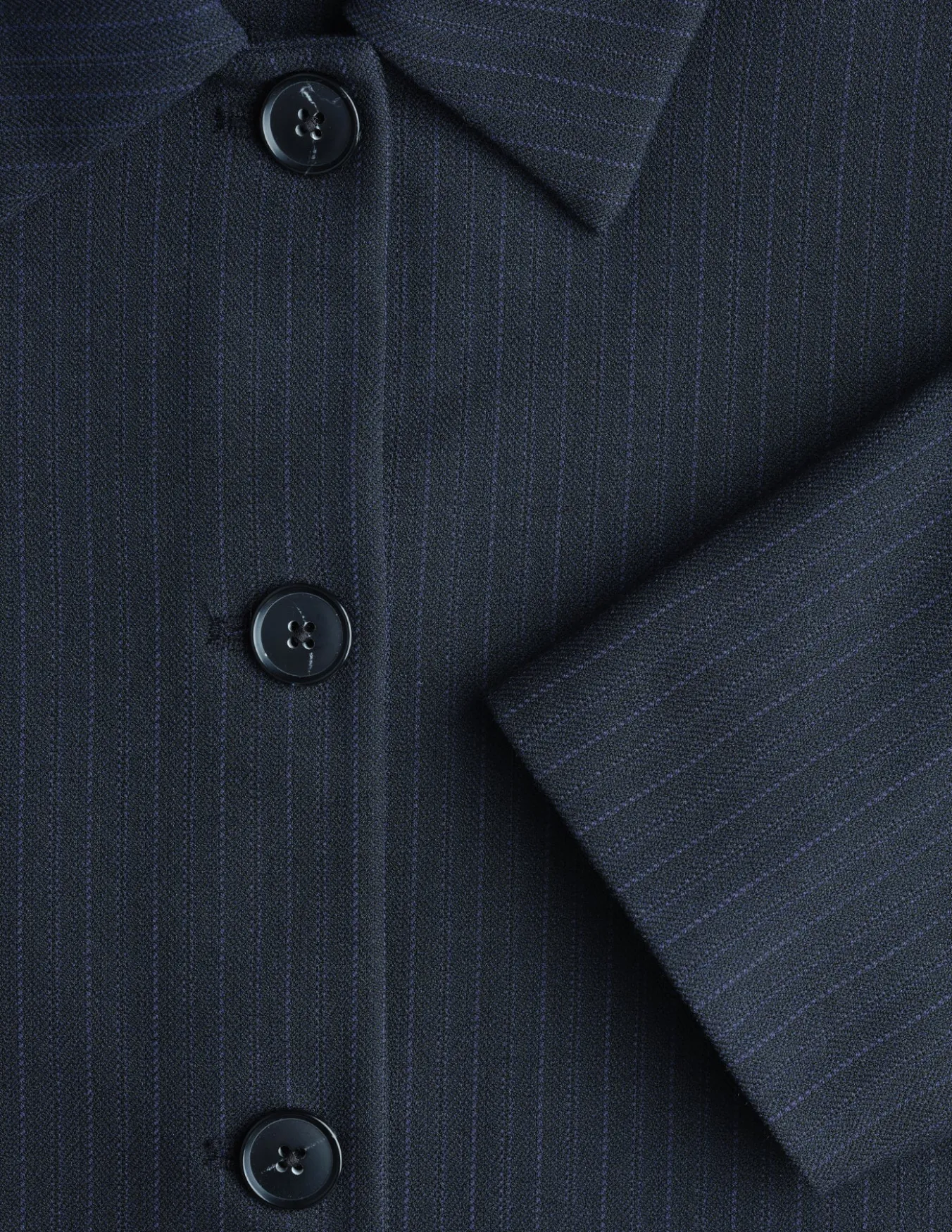 Serene Short Jacket Black Night Pinstripe
