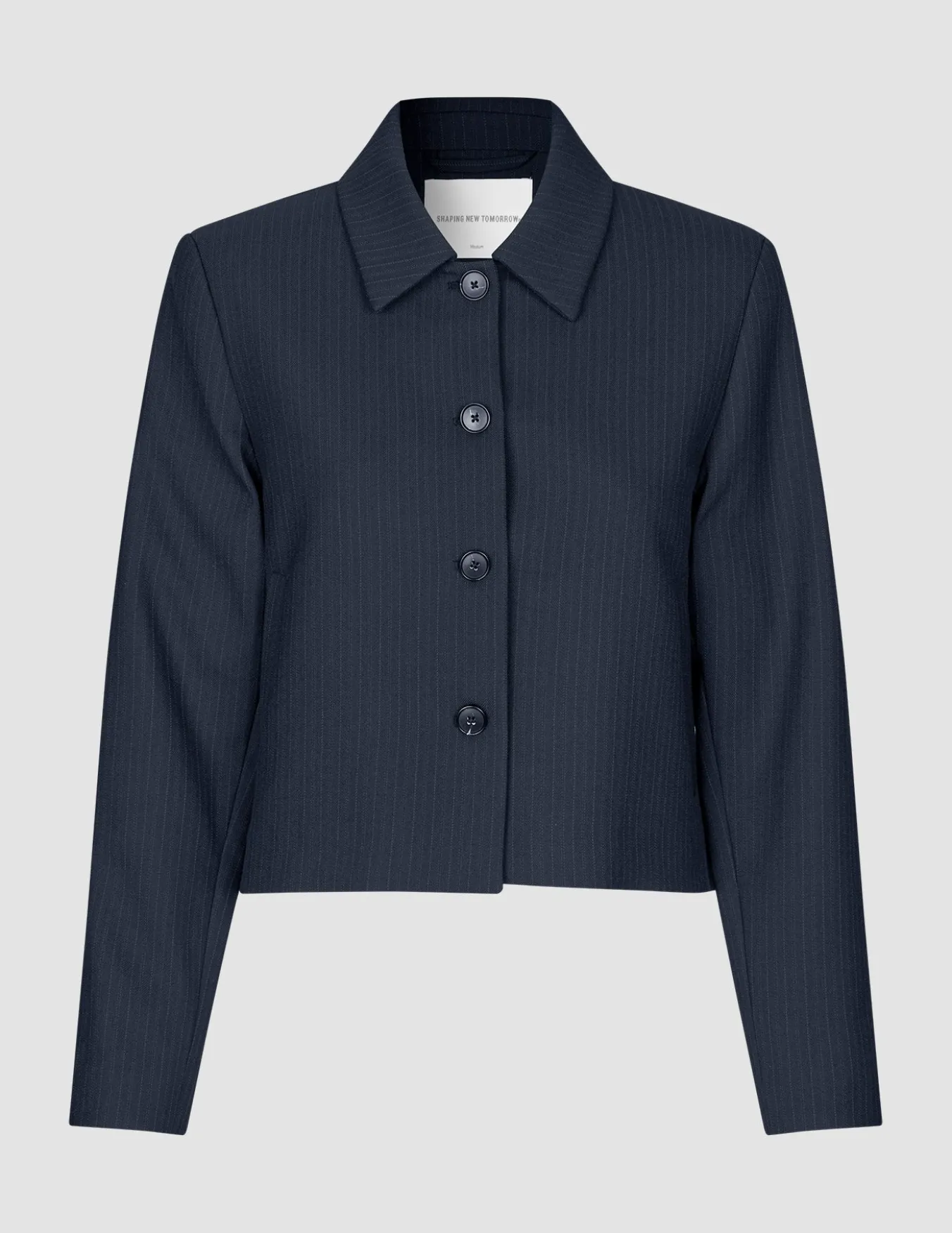 Serene Short Jacket Black Night Pinstripe
