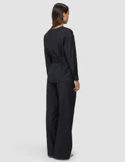 Skye Set Black Belted Overshirt Wide Pants