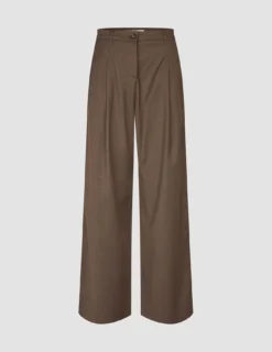 Skye Set Dark Chestnut Melange Shirt & Wide Pants