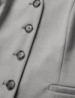 Skye Set Grey Pine Melange Long Vest & Shorts