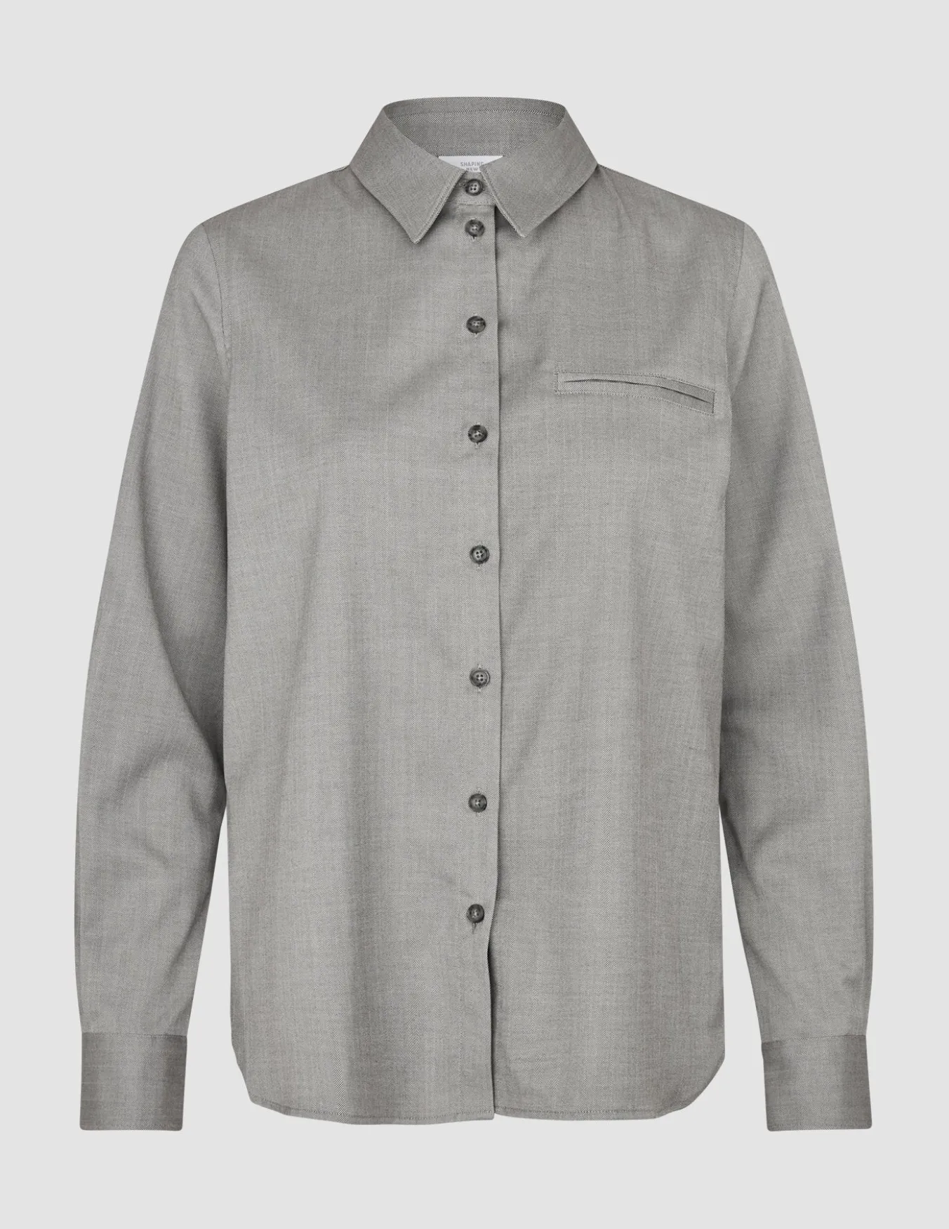 Skye Set Mellow Beige Herringbone Shirt & Wide Pants