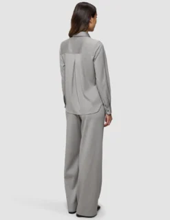 Skye Set Mellow Beige Herringbone Shirt & Wide Pants
