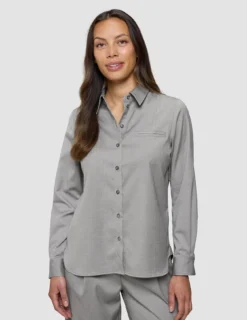 Skye Set Mellow Beige Herringbone Shirt & Wide Pants