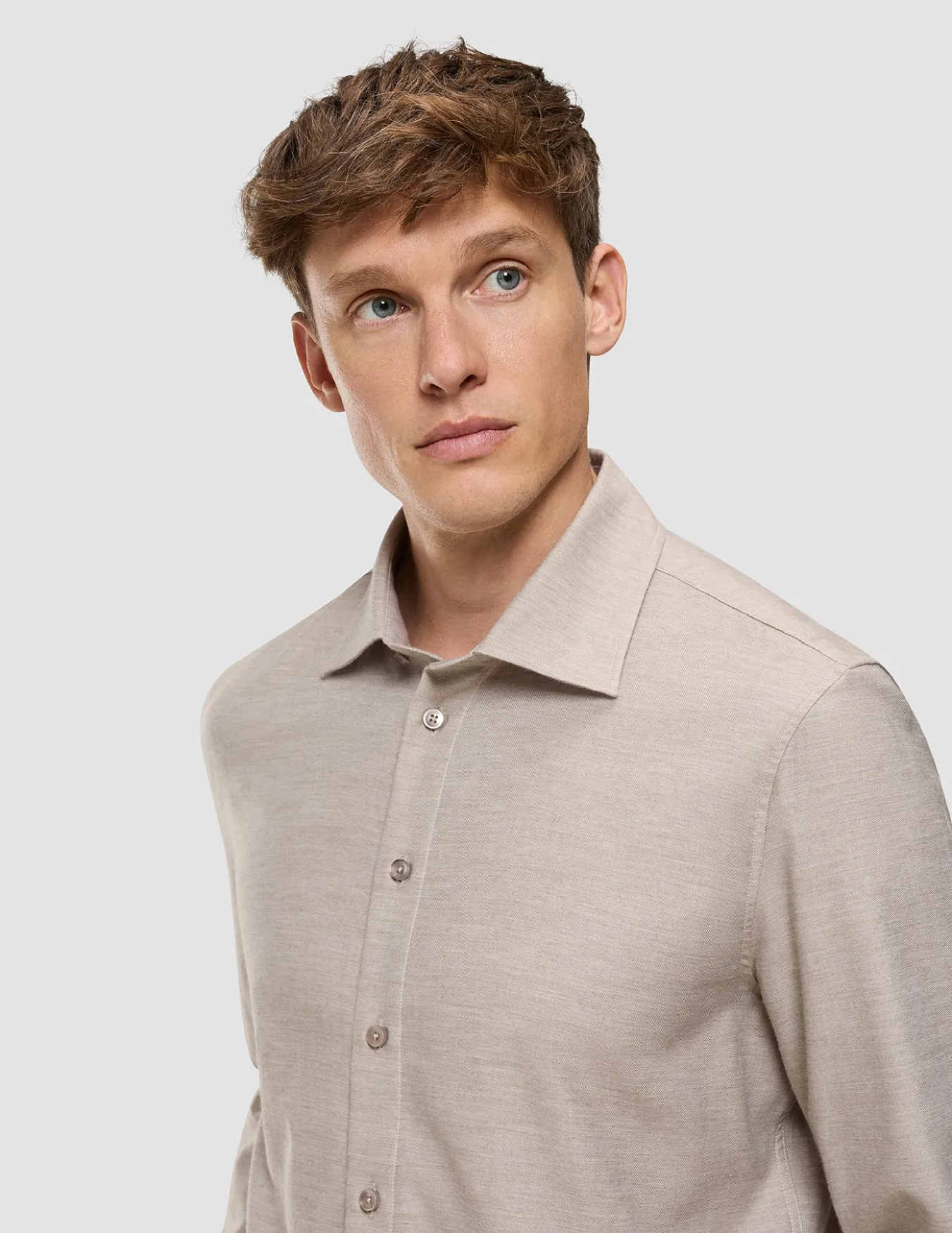 Soft Flannel Shirt Beige