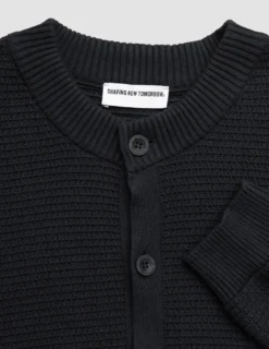 Structured Knit Cardigan Black