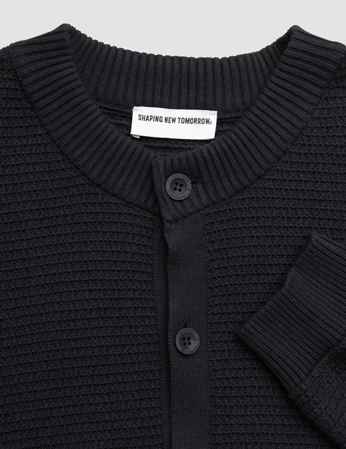 Structured Knit Cardigan Black