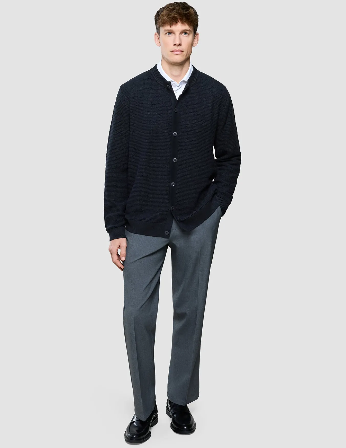 Structured Knit Cardigan Black