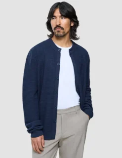 Structured Knit Cardigan Dark Navy