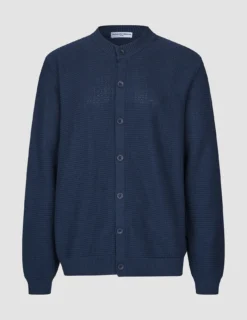 Structured Knit Cardigan Dark Navy