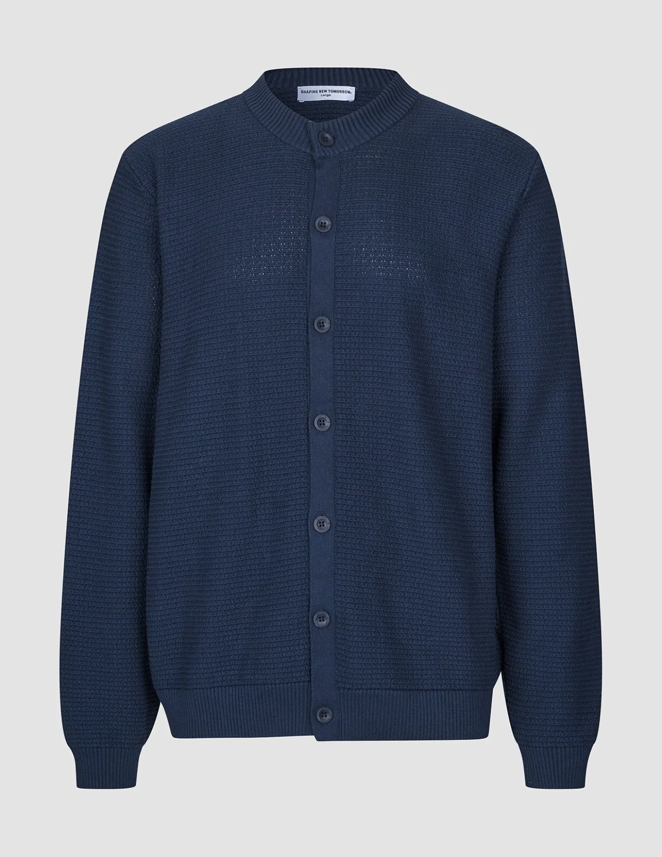 Structured Knit Cardigan Dark Navy