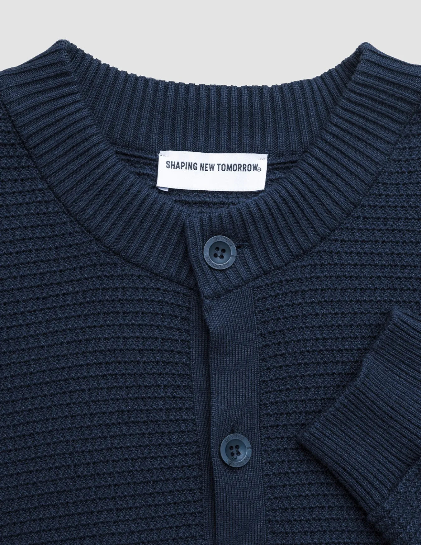 Structured Knit Cardigan Dark Navy