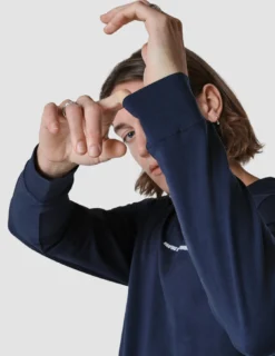 Supima Autograph Long-Sleeved T-shirt Navy