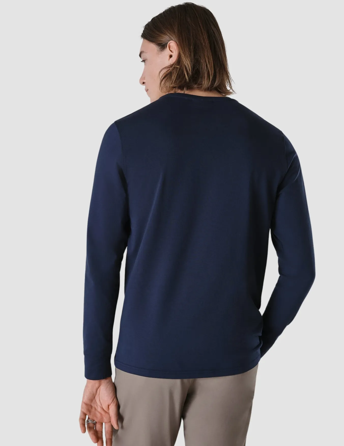 Supima Autograph Long-Sleeved T-shirt Navy
