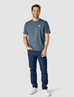Supima T-shirt Box Fit Globe Blue Mirage