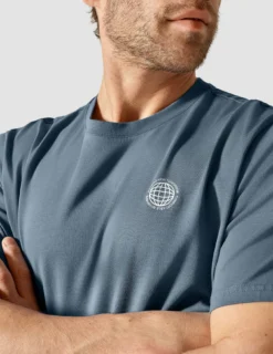 Supima T-shirt Box Fit Globe Blue Mirage