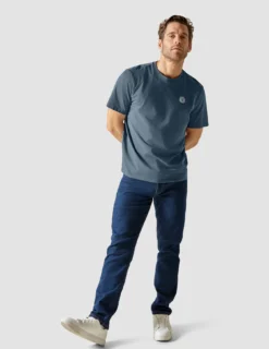 Supima T-shirt Box Fit Globe Blue Mirage