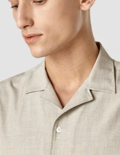 Tech Linen Bowling Short Sleeve Shirt Sandshell