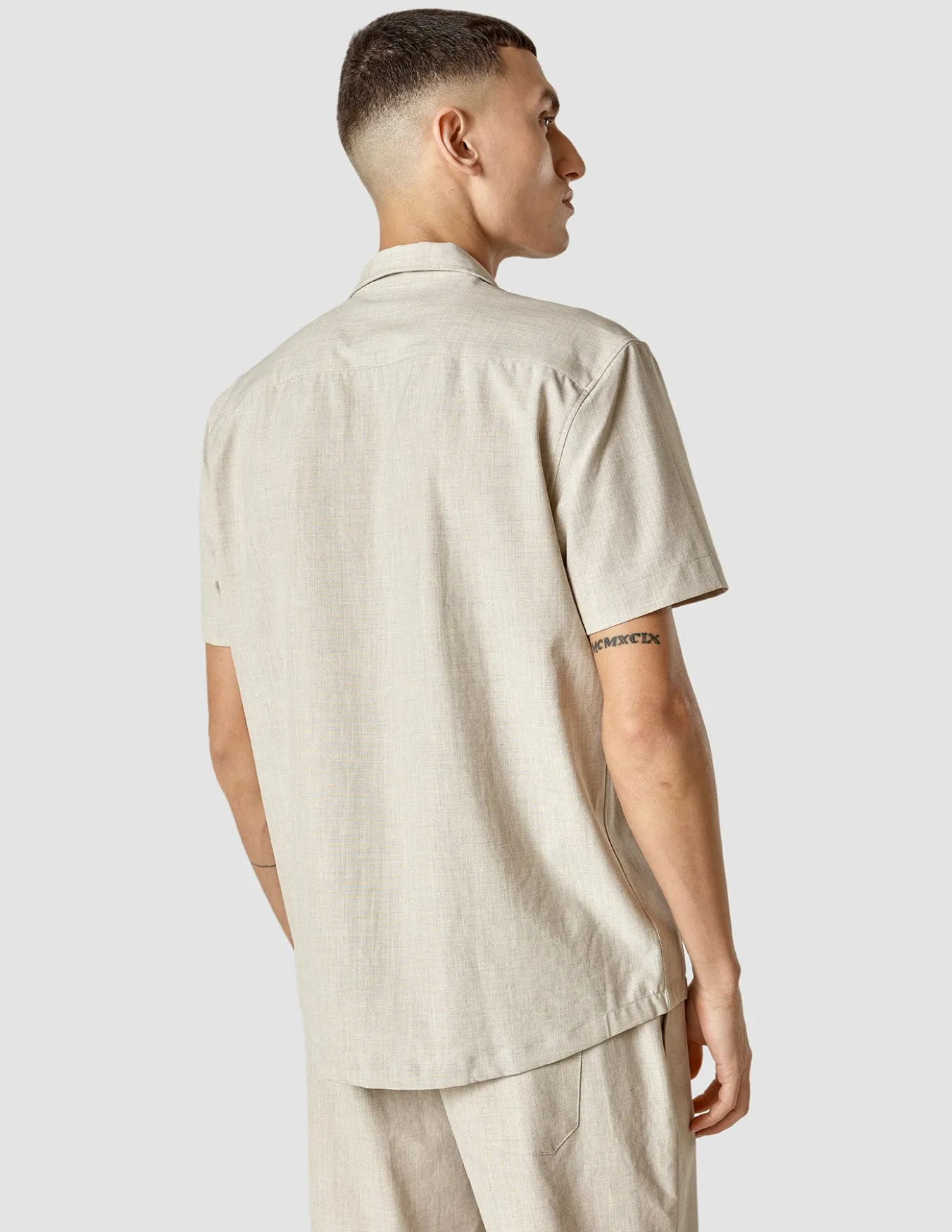 Tech Linen Bowling Short Sleeve Shirt Sandshell
