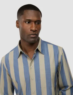Tech Linen Casual Shirt Coastal Stripes