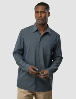 Tech Linen Casual Shirt Navy