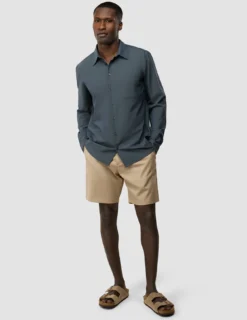 Tech Linen Casual Shirt Navy