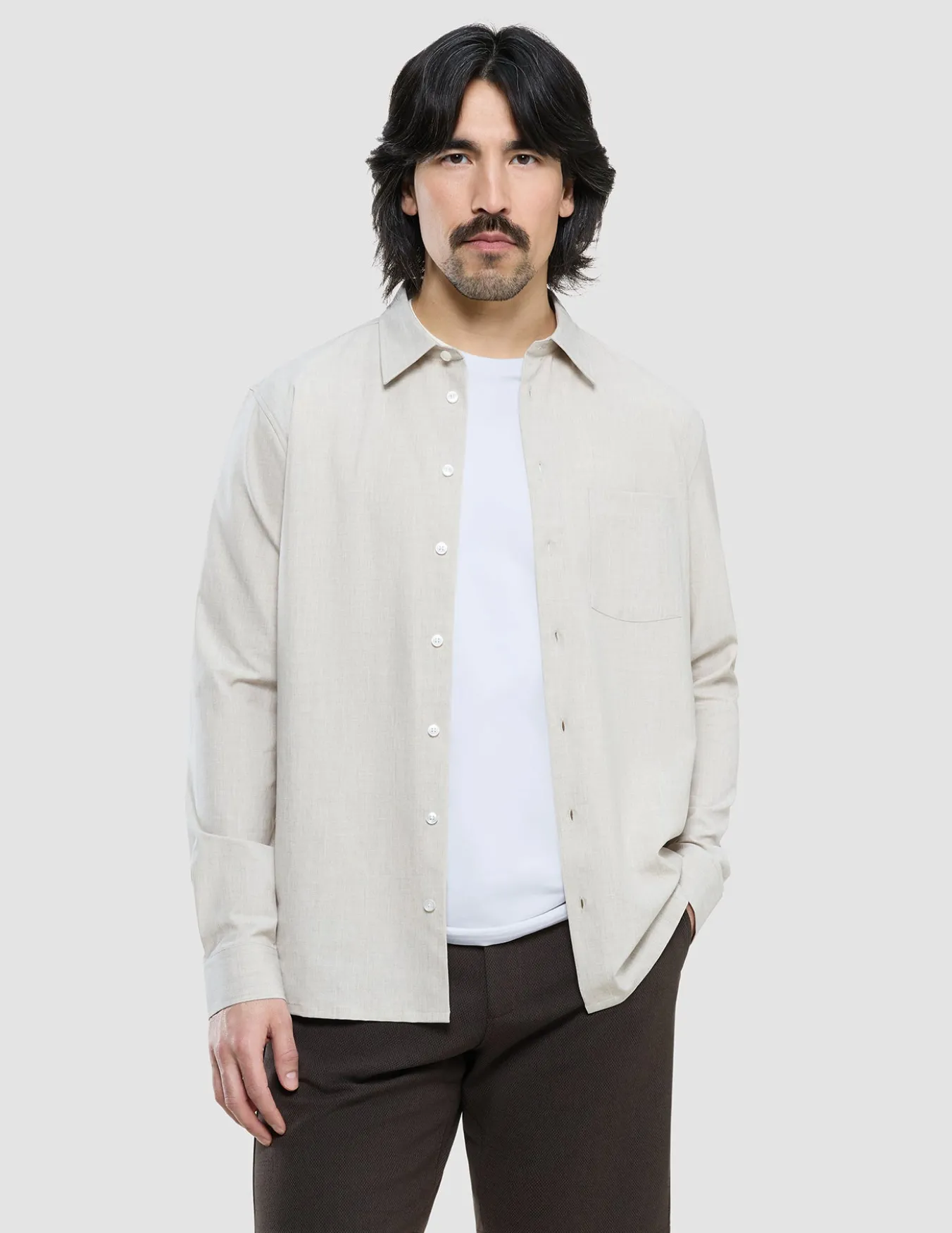 Tech Linen Casual Shirt Sandshell
