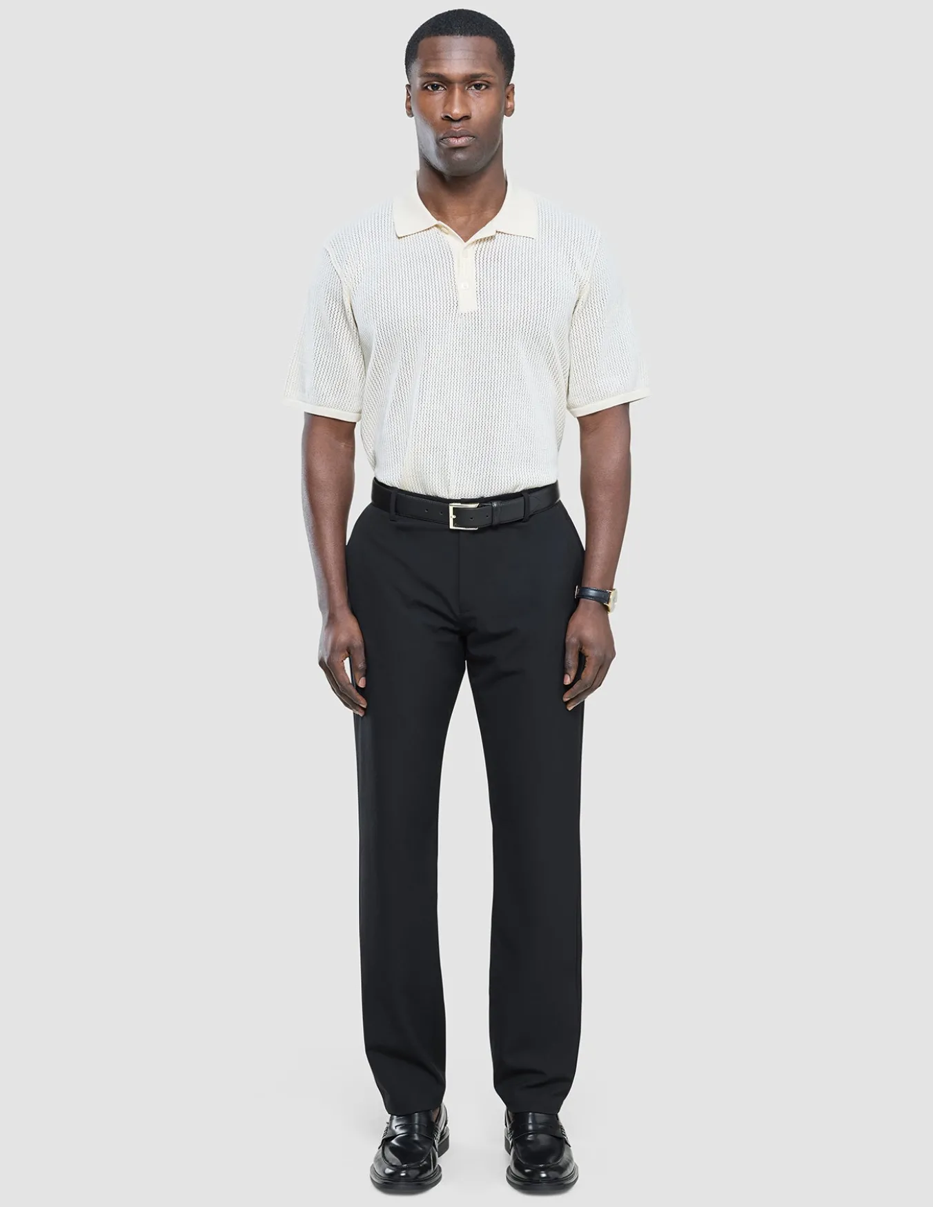 Tech Linen Elastic Pants Black