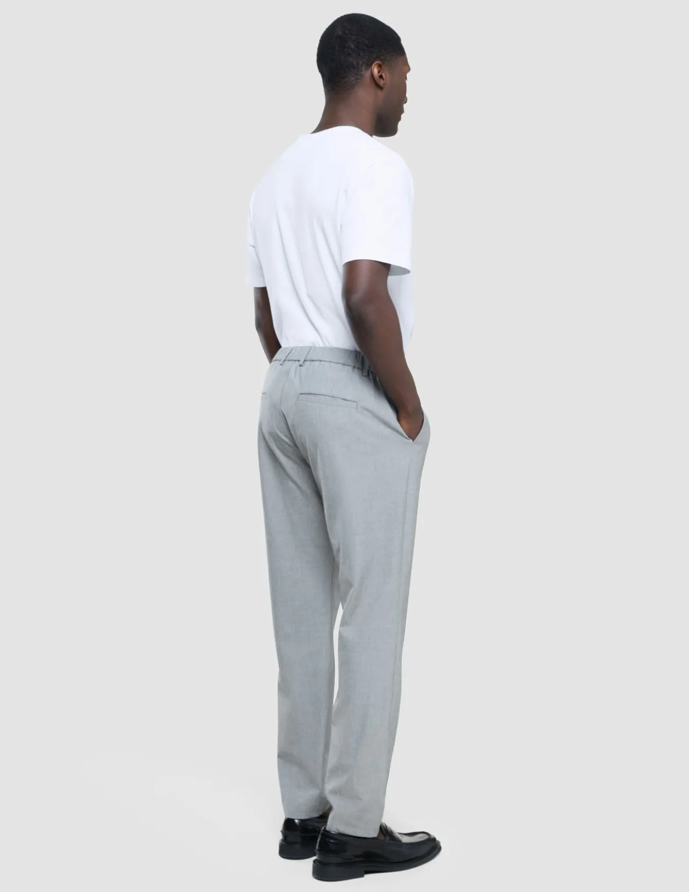 Tech Linen Elastic Pants Charcoal