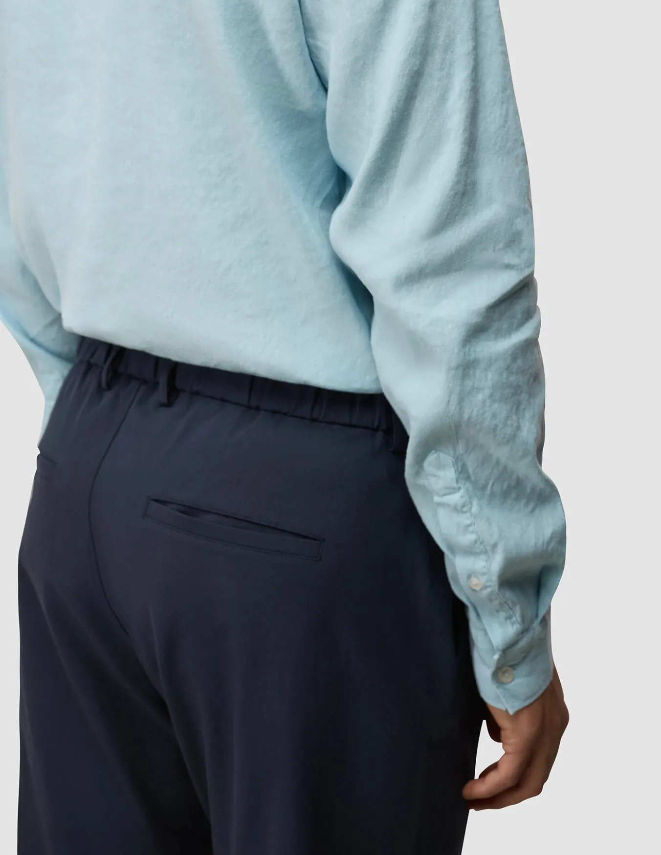 Tech Linen Elastic Pants Midnight Blue