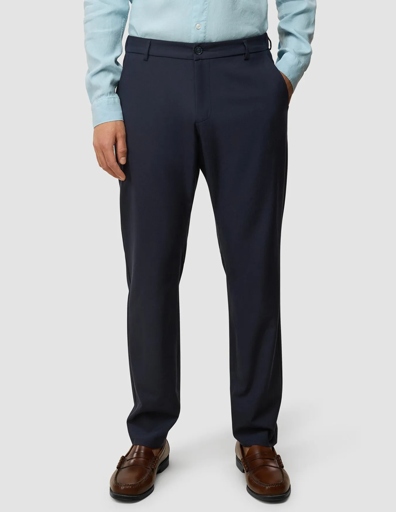 Tech Linen Elastic Pants Midnight Blue
