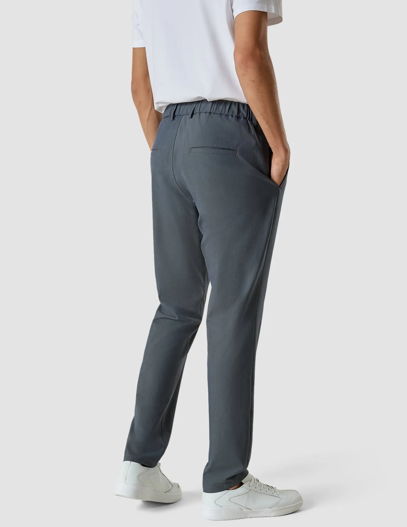 Tech Linen Elastic Pants Navy