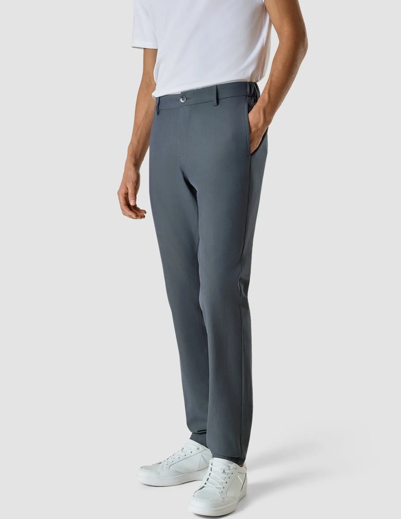 Tech Linen Elastic Pants Navy