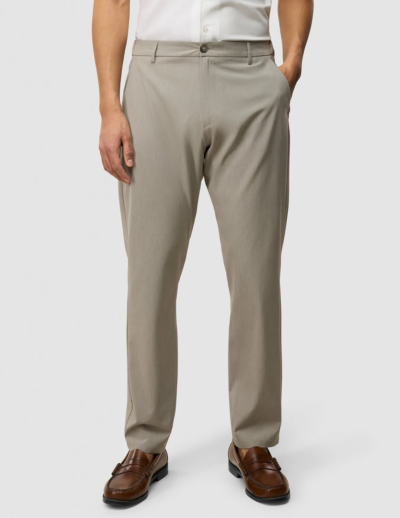 Tech Linen Elastic Pants Raw Beige